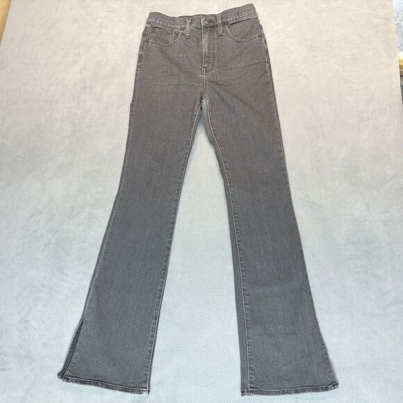 Madewell Jeans Size 26 Roadtripper Skinny Flare Slit Hem Stretch Black - Picture 2 of 11